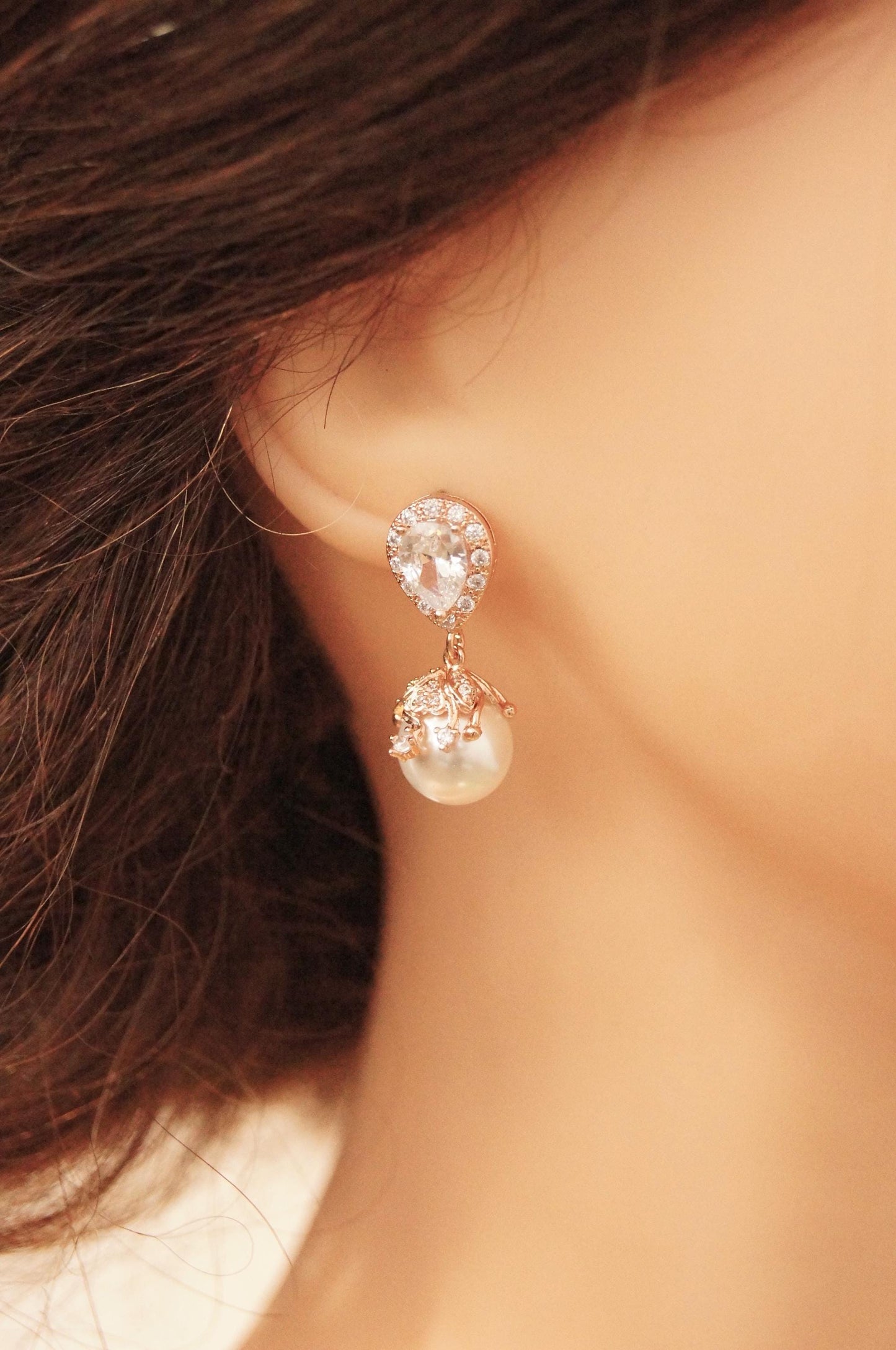 Braut Ohrringe mit Perlen