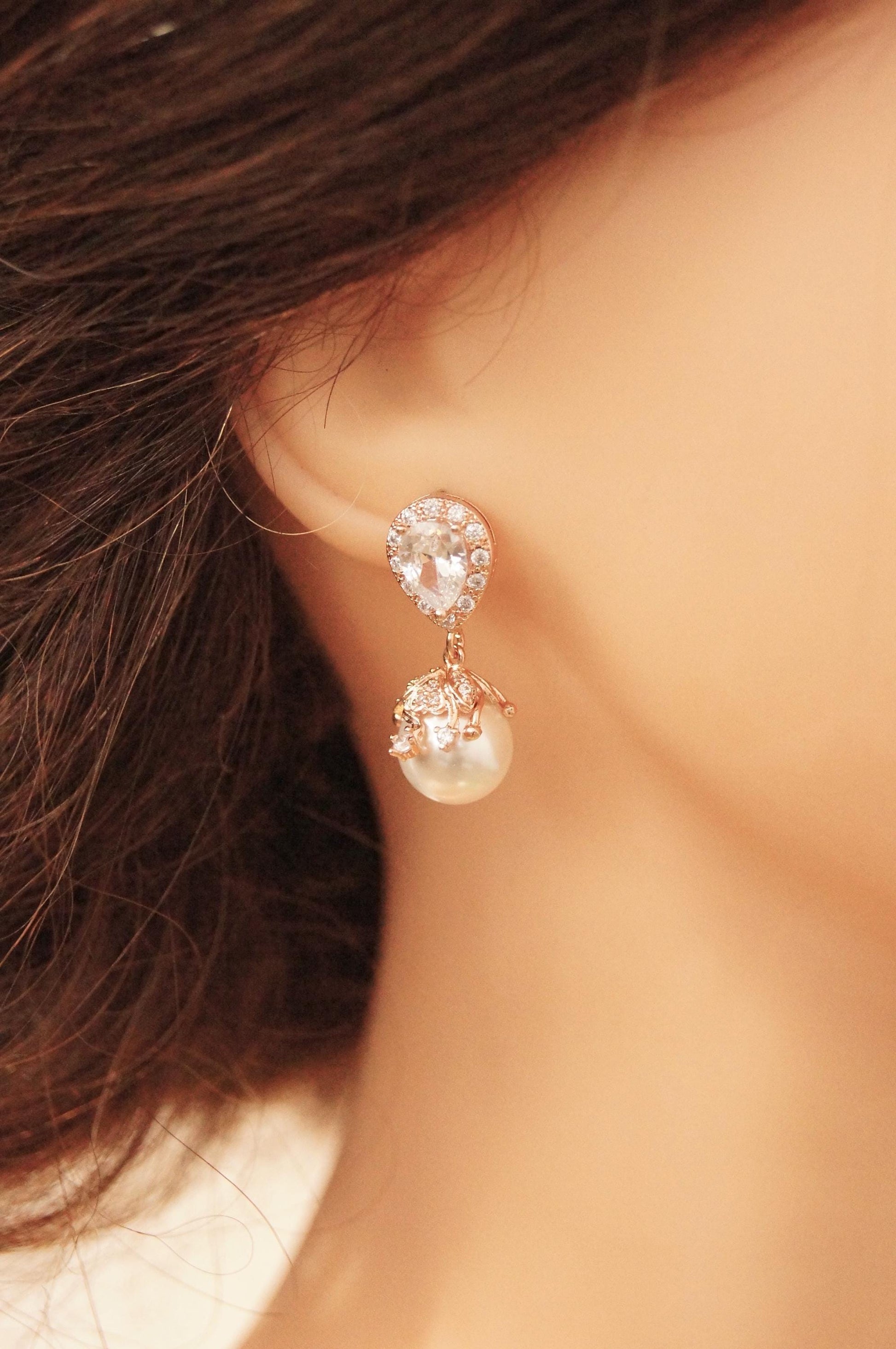 Braut Ohrringe mit Perlen