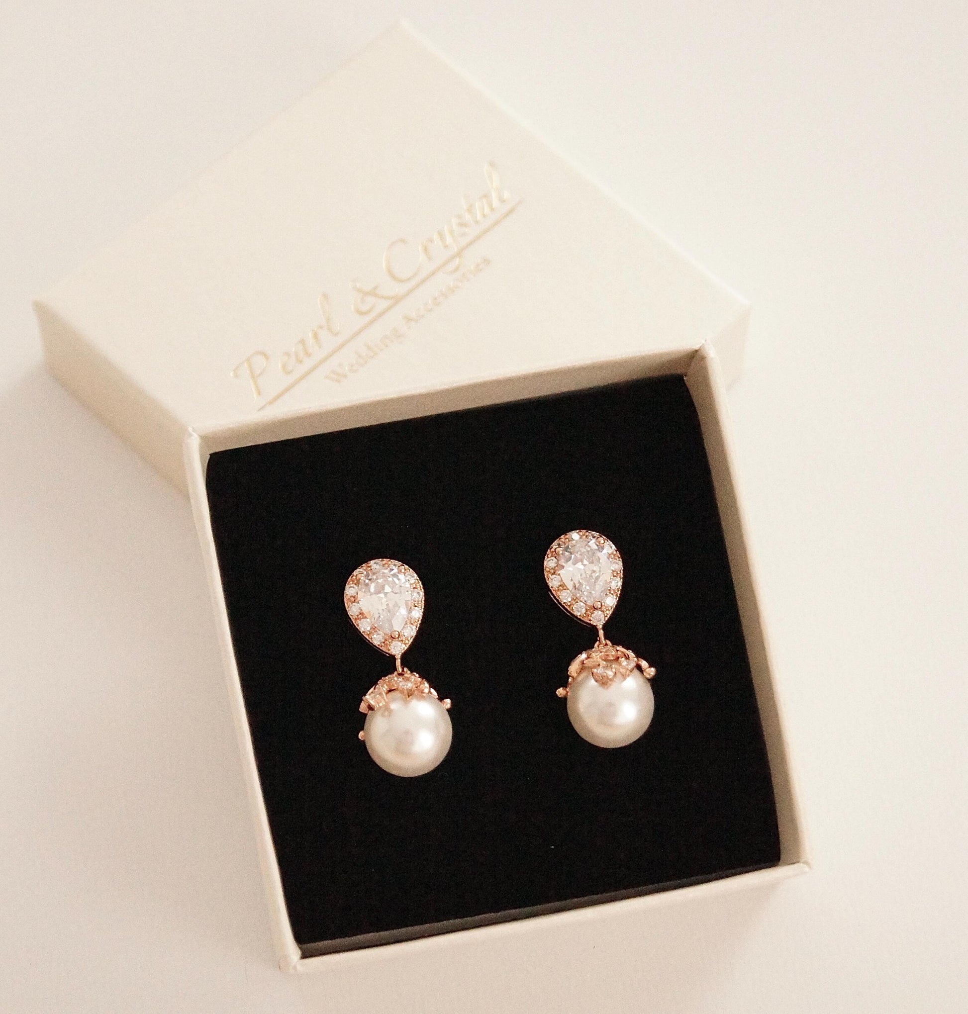 Braut Ohrringe mit Perlen