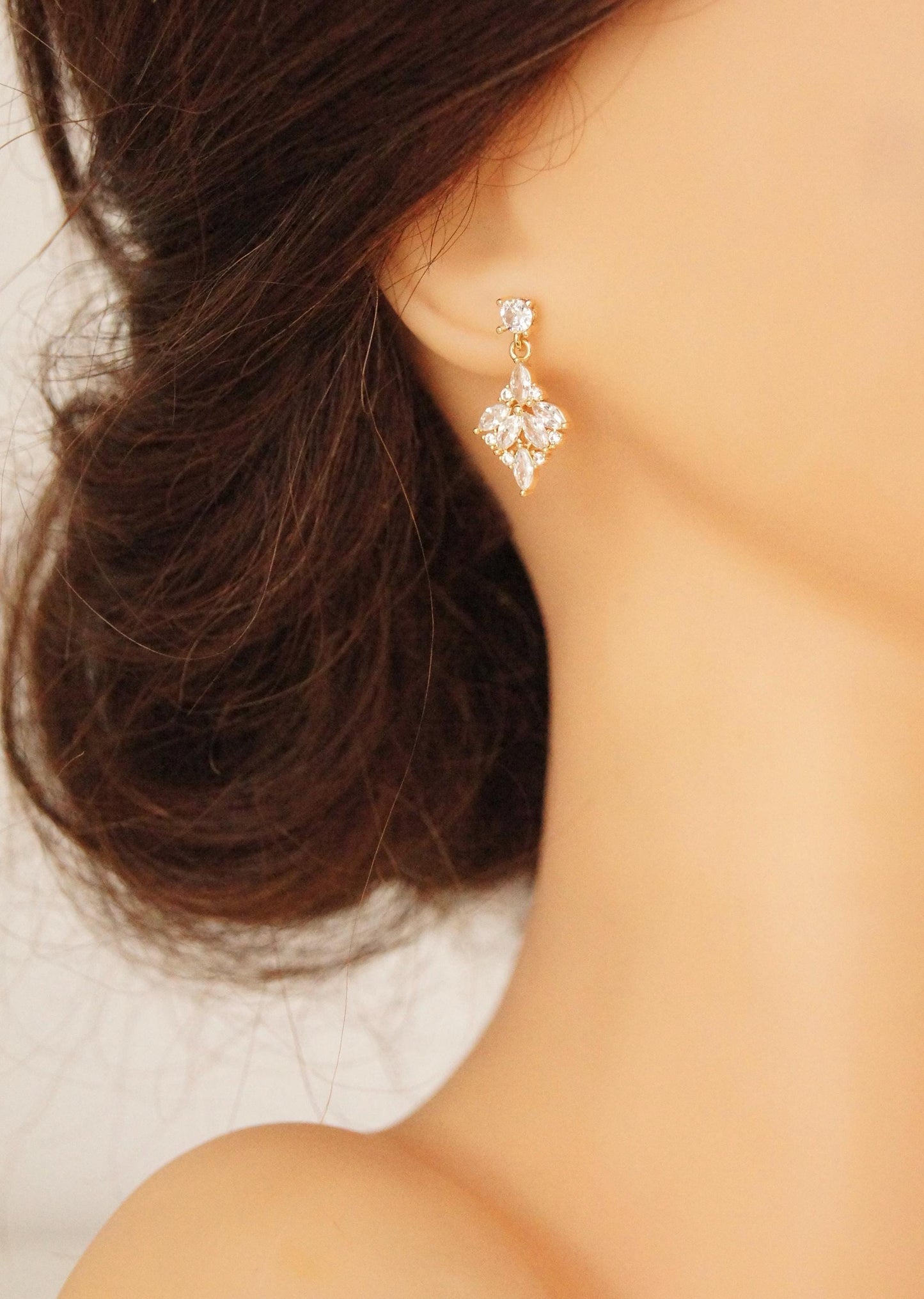 Elegante Braut Ohrhänger mit Zirkonia