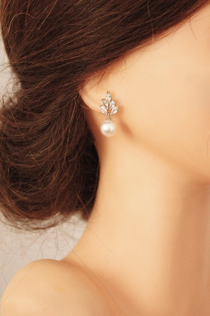 Braut Ohrringe mit Perlen