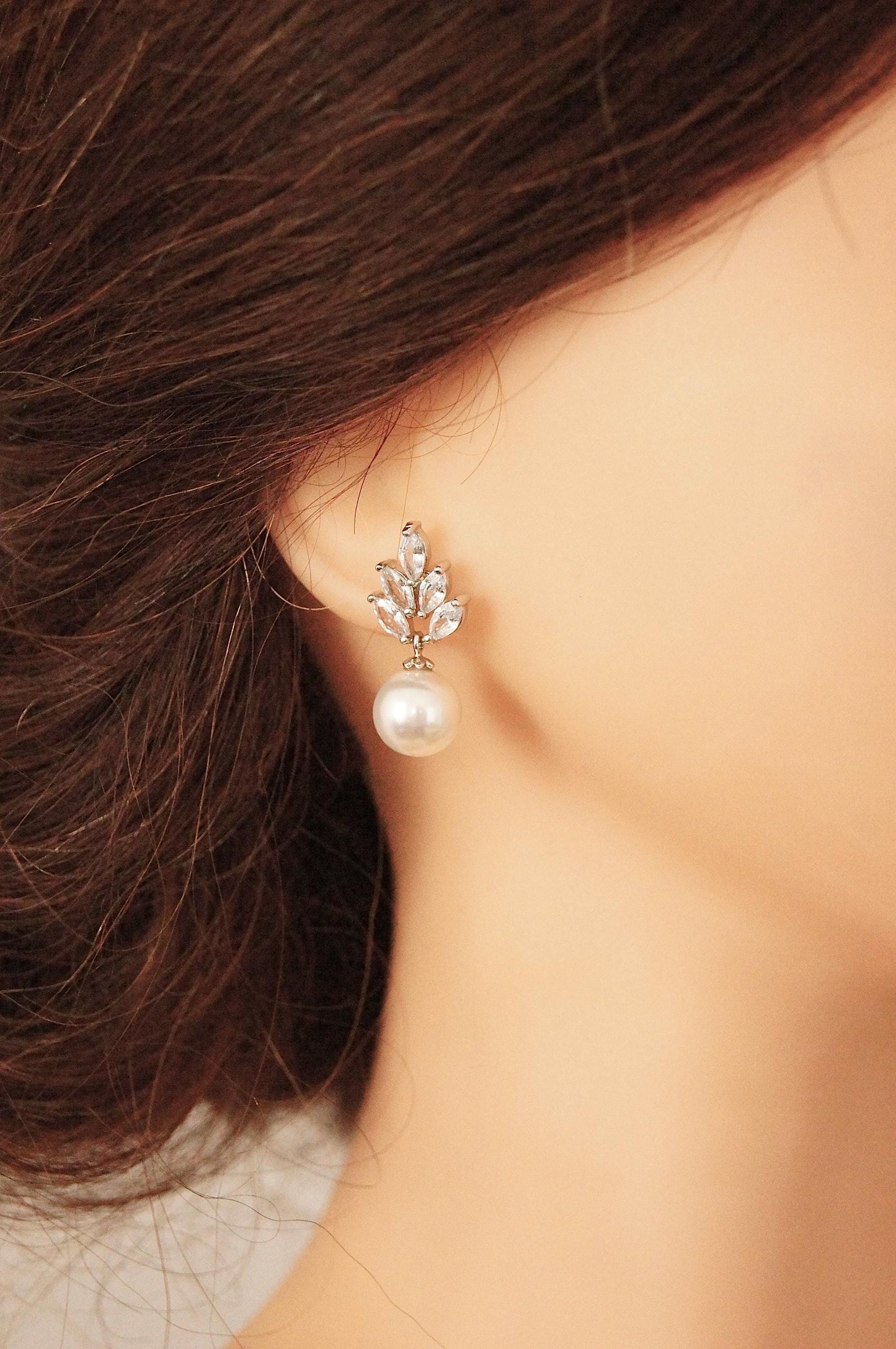 Braut Ohrringe mit Perlen