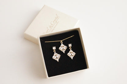 Elegante Braut Ohrhänger mit Zirkonia