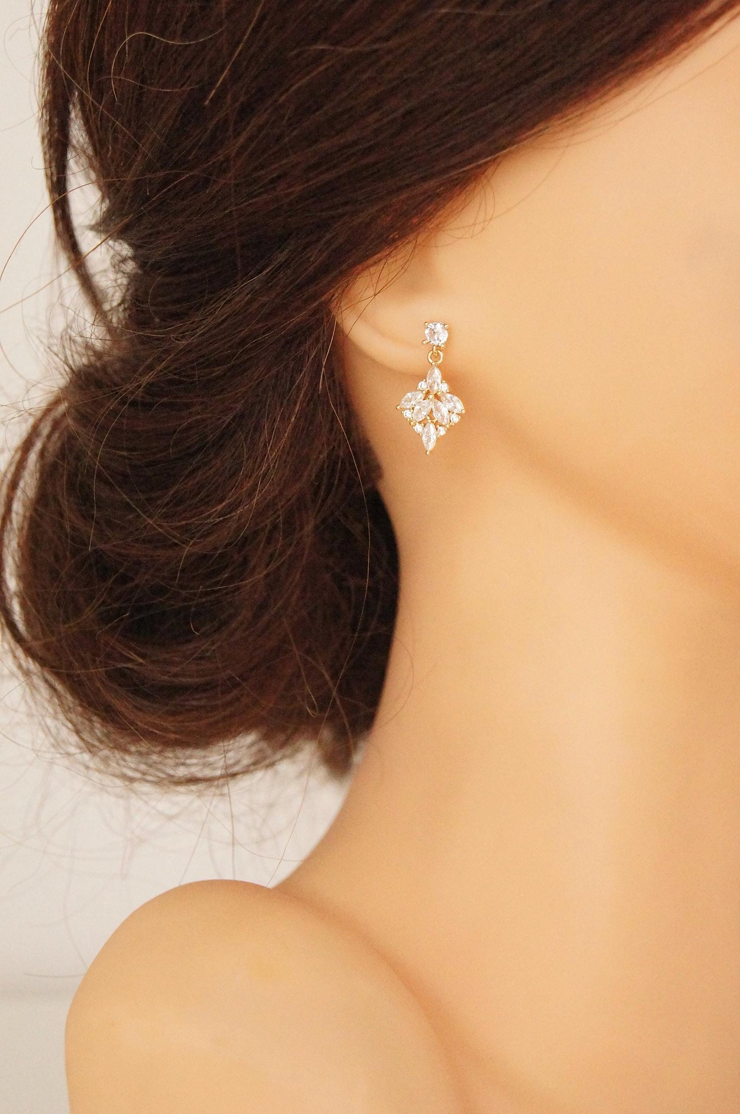 Elegante Braut Ohrhänger mit Zirkonia