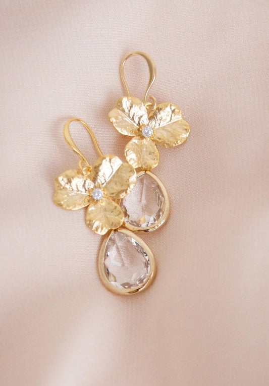 Brautjungfern Ohrringe mit Juwelierglas in Blumen