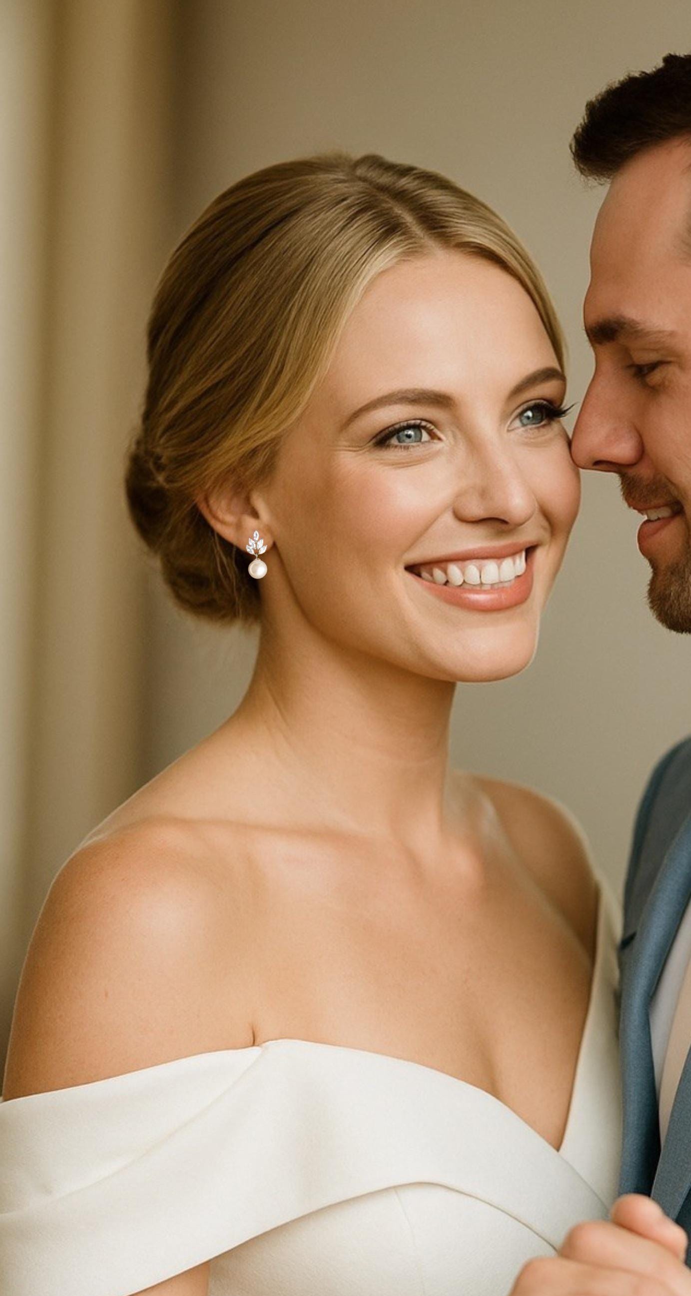 Braut Ohrringe mit Perlen