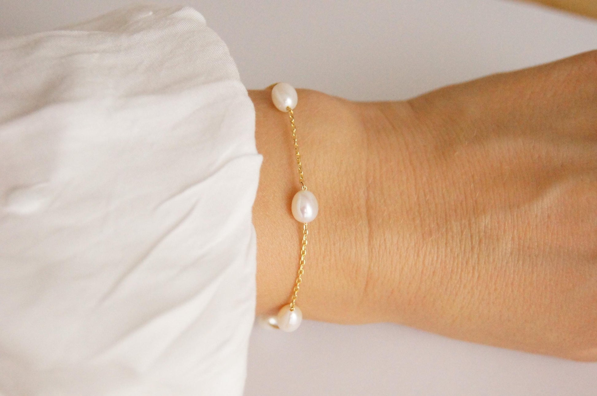 Braut Armband mit Süßwasserperlen