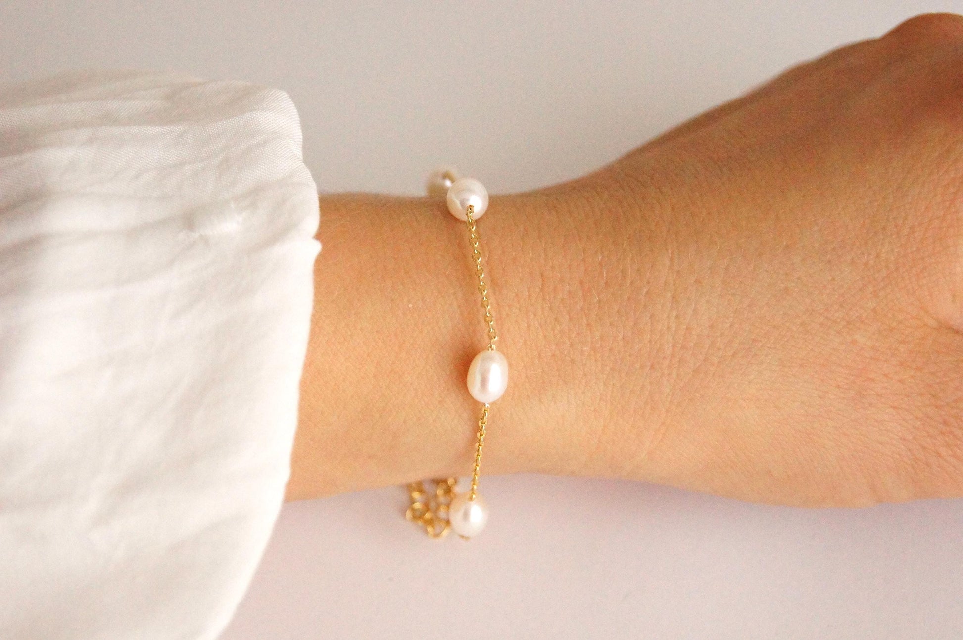 Braut Armband mit Süßwasserperlen