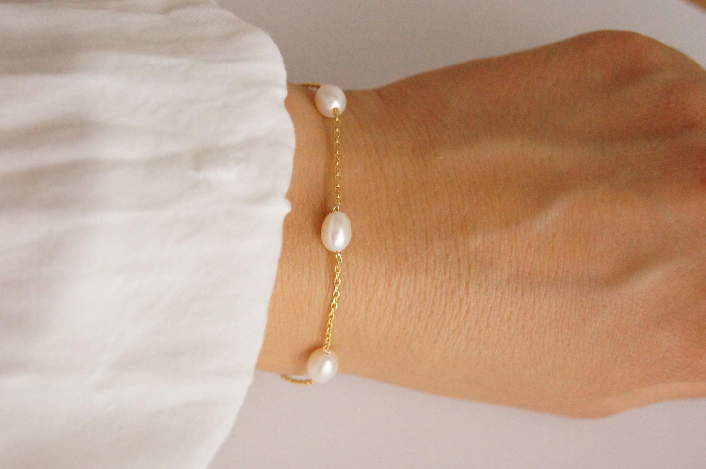 Braut Armband mit Süßwasserperlen