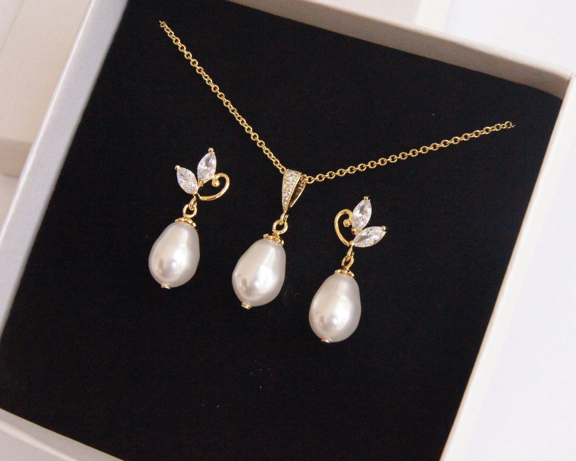 Brautschmuck Set mit Perlen