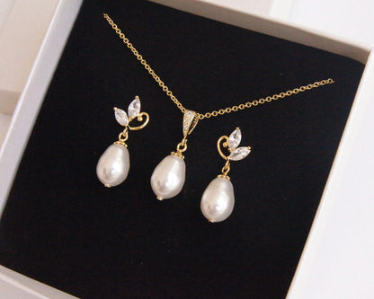 Brautschmuck Set mit Perlen