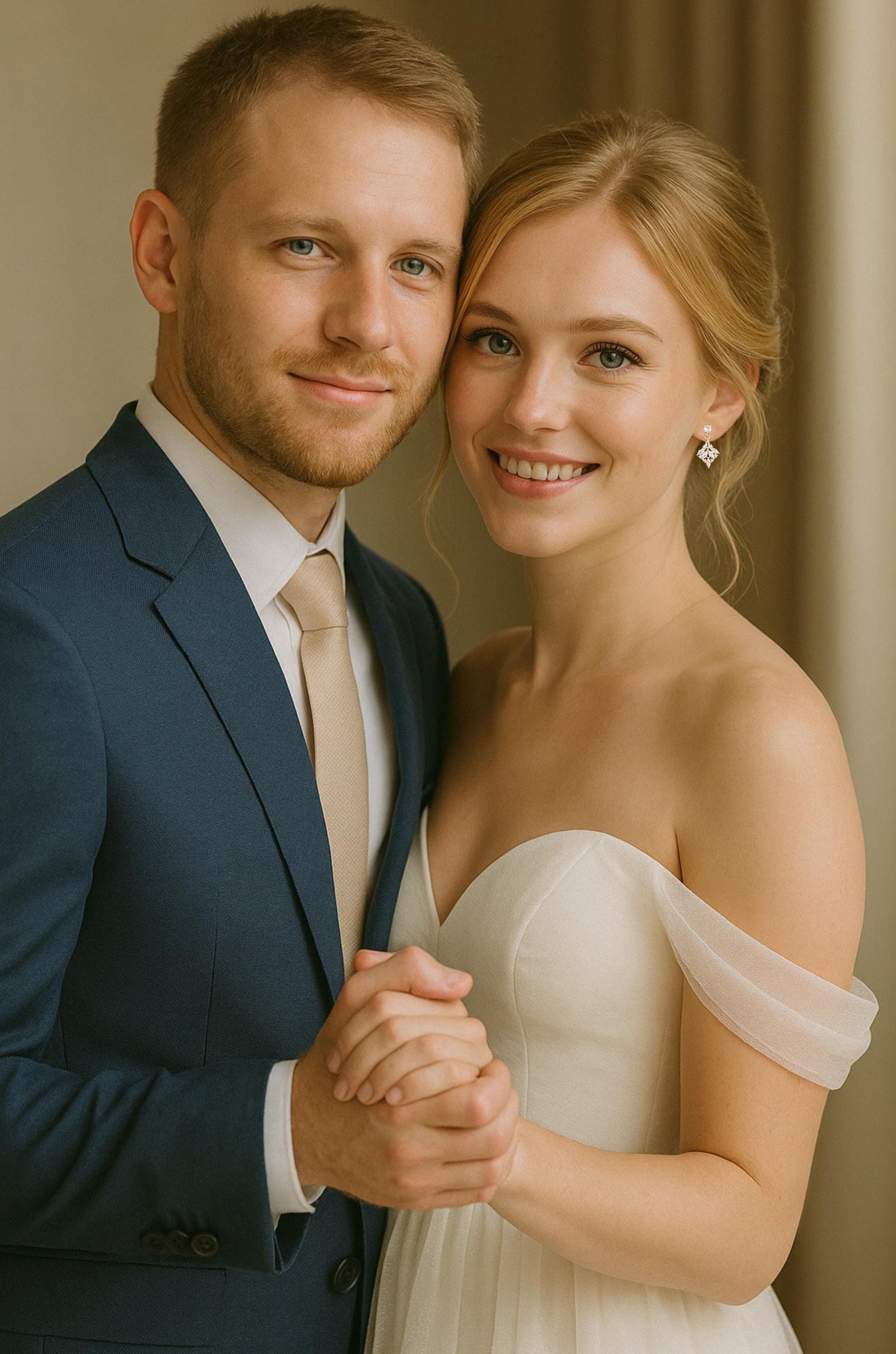Elegante Braut Ohrhänger mit Zirkonia