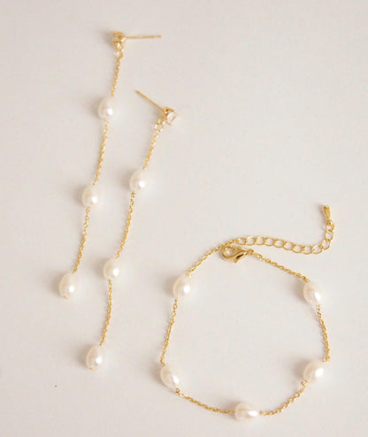 Brautschmuck Set mit Perlen