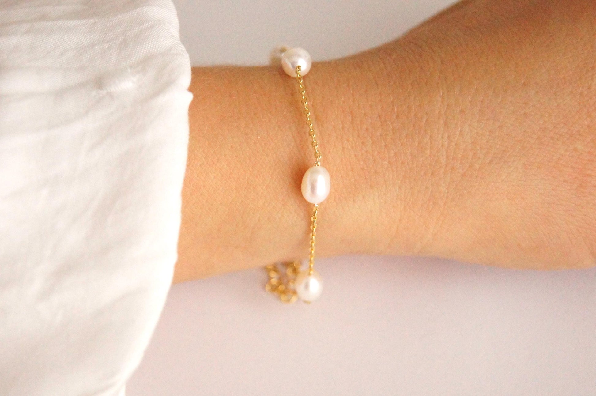 Braut Armband mit Süßwasserperlen