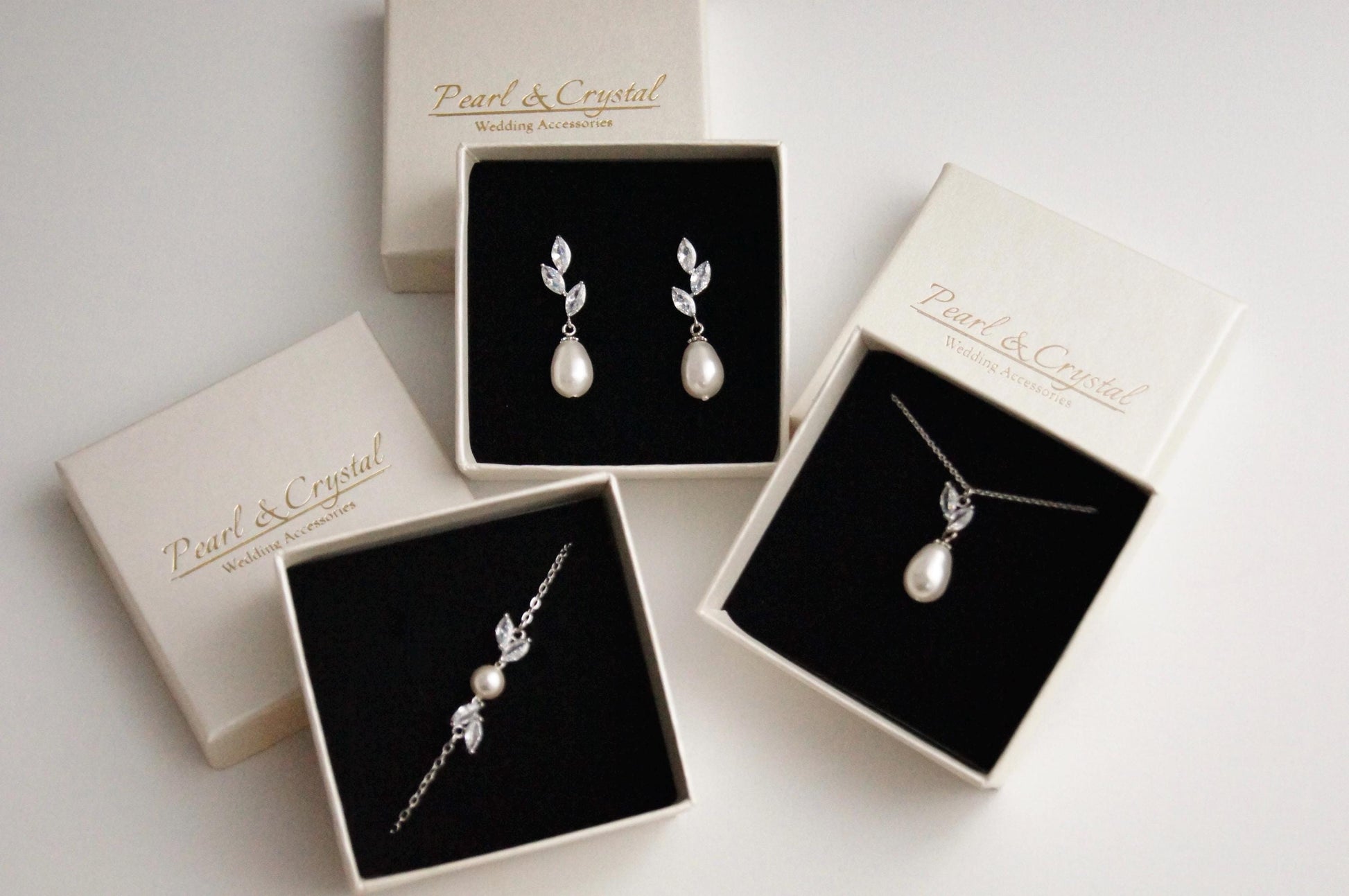 Brautschmuck Set mit Perlen