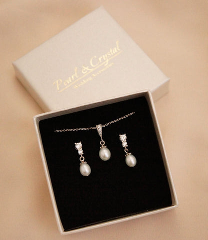 Brautschmuck Set mit Perlen