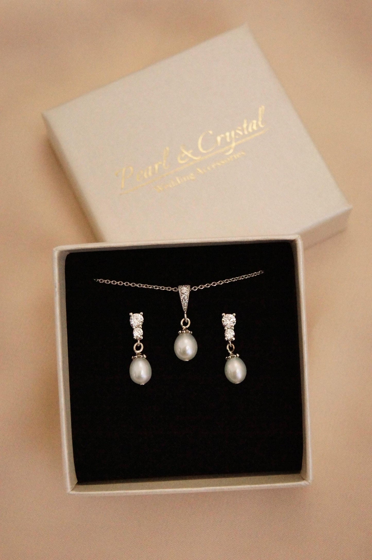 Brautschmuck Set mit Perlen