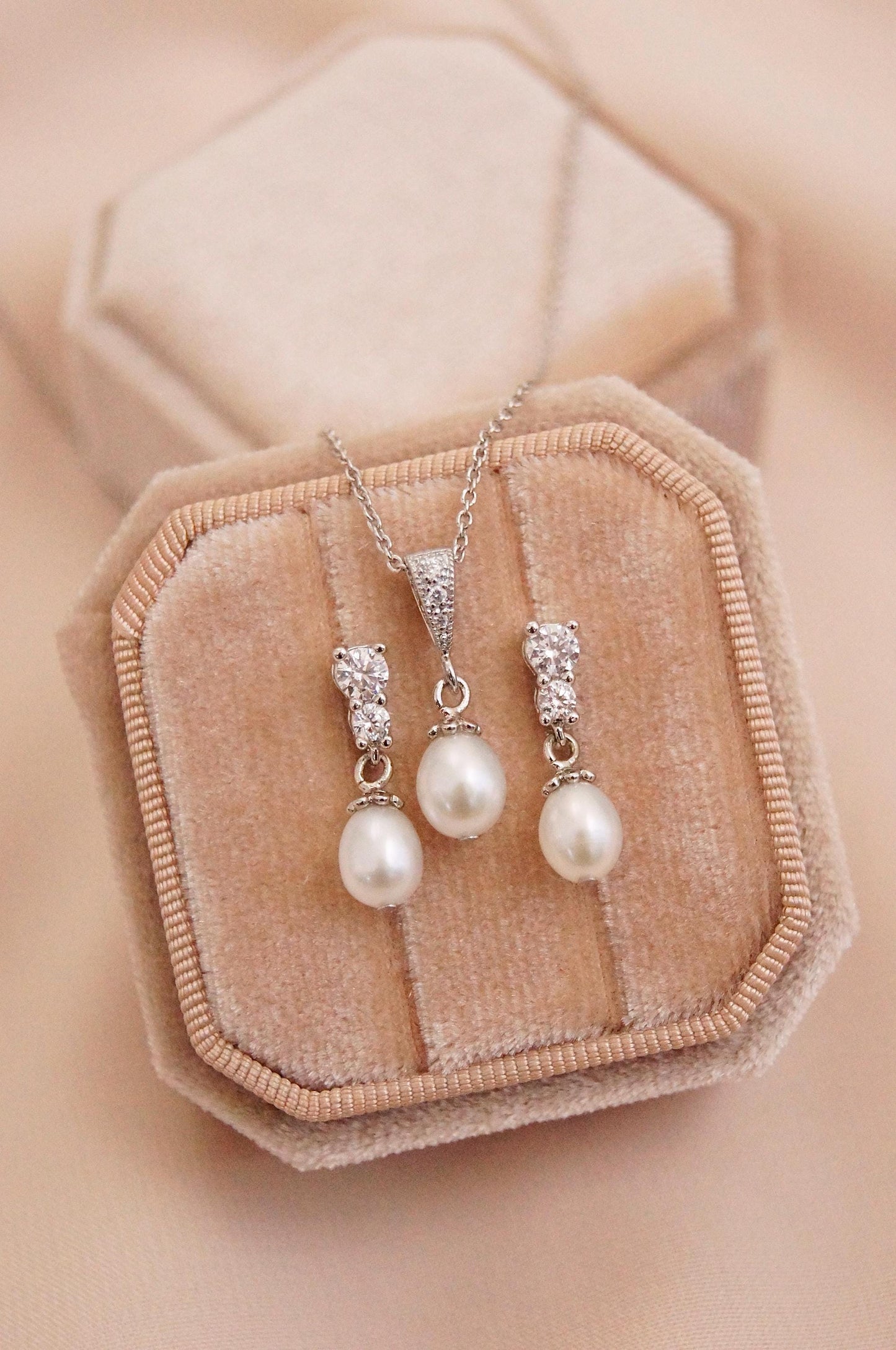 Brautschmuck Set mit Perlen
