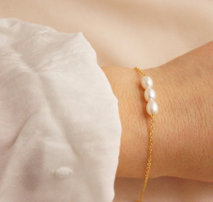 Braut Armband mit Süßwasserperlen