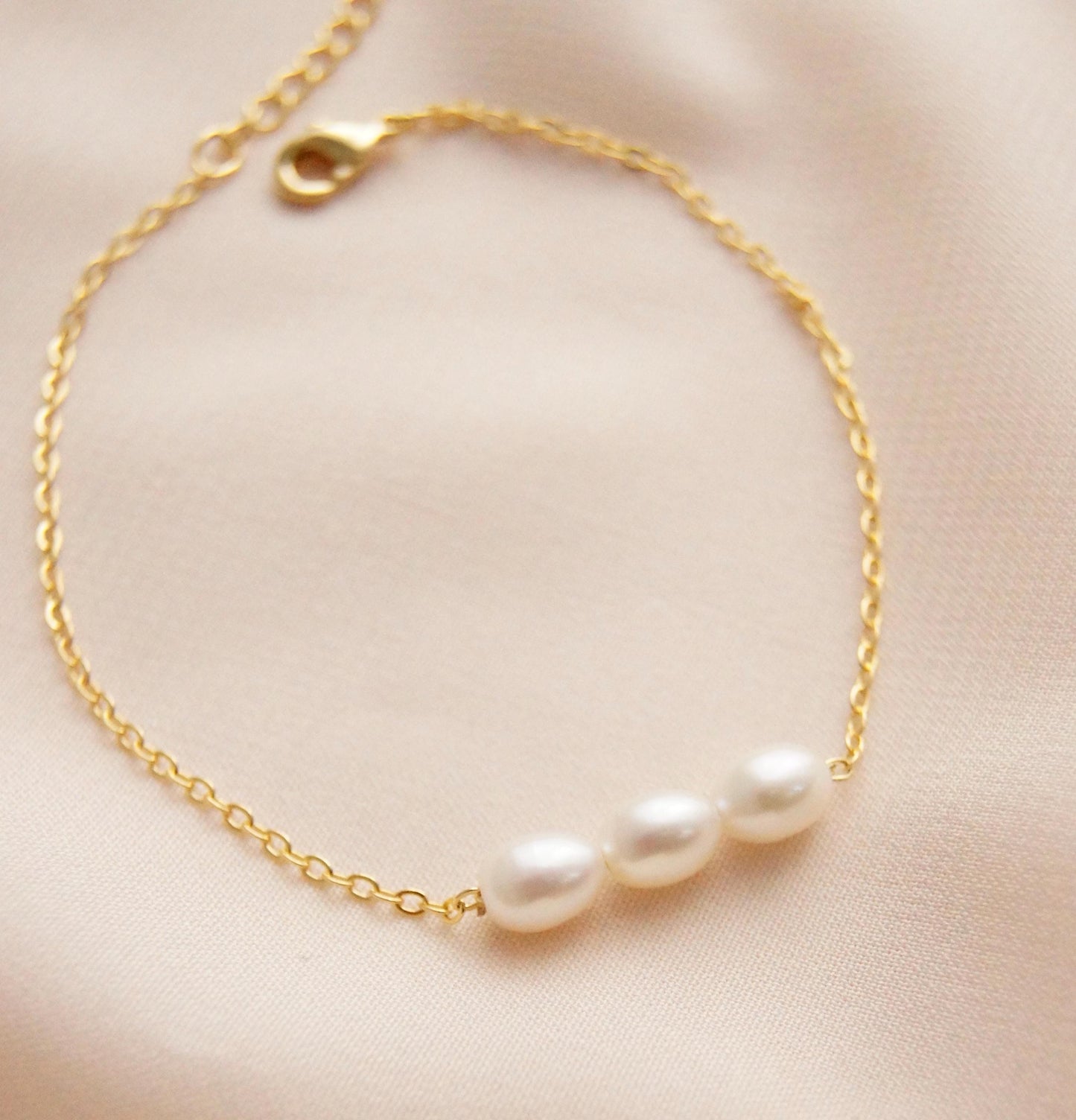 Braut Armband mit Süßwasserperlen