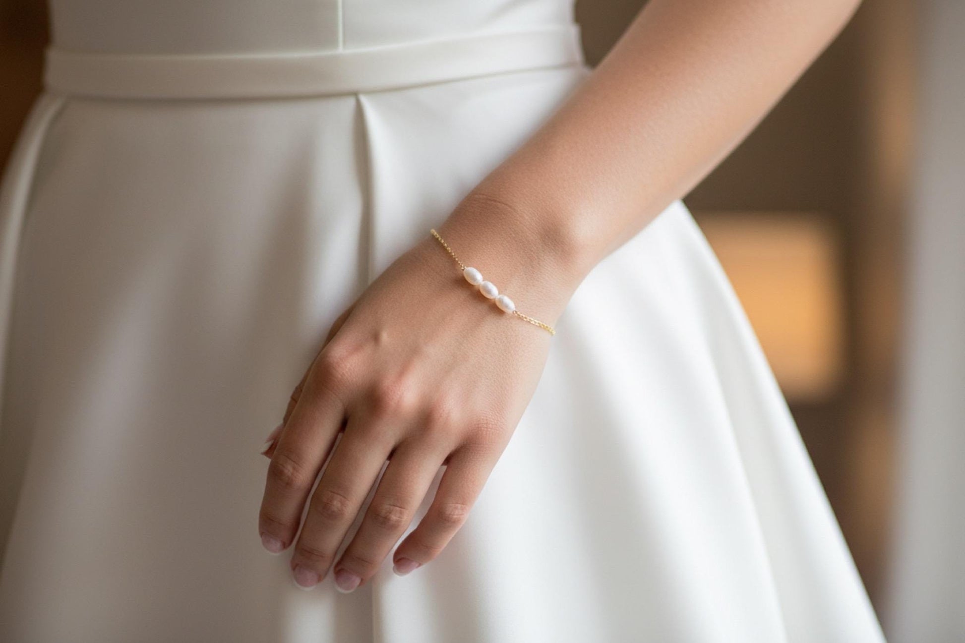 Braut Armband mit Süßwasserperlen