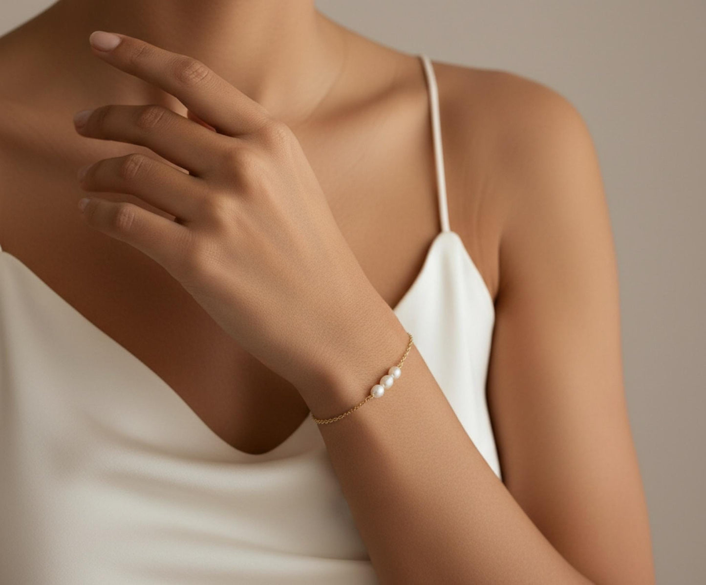 Braut Armband mit Süßwasserperlen