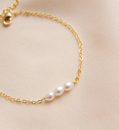 Braut Armband mit Süßwasserperlen