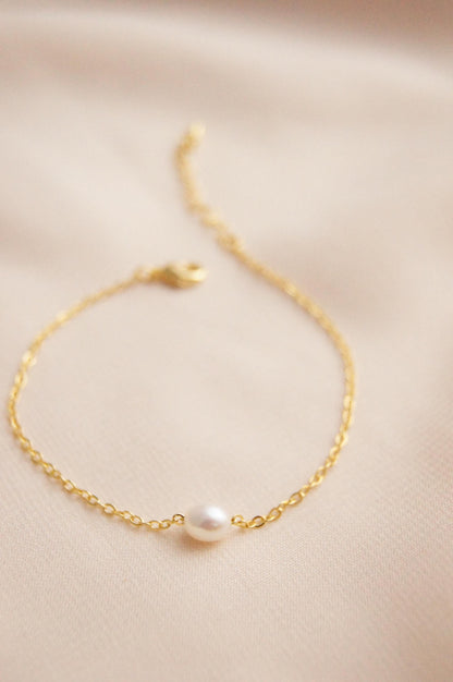 Zierliche Braut Armband mit Süßwasserperlen