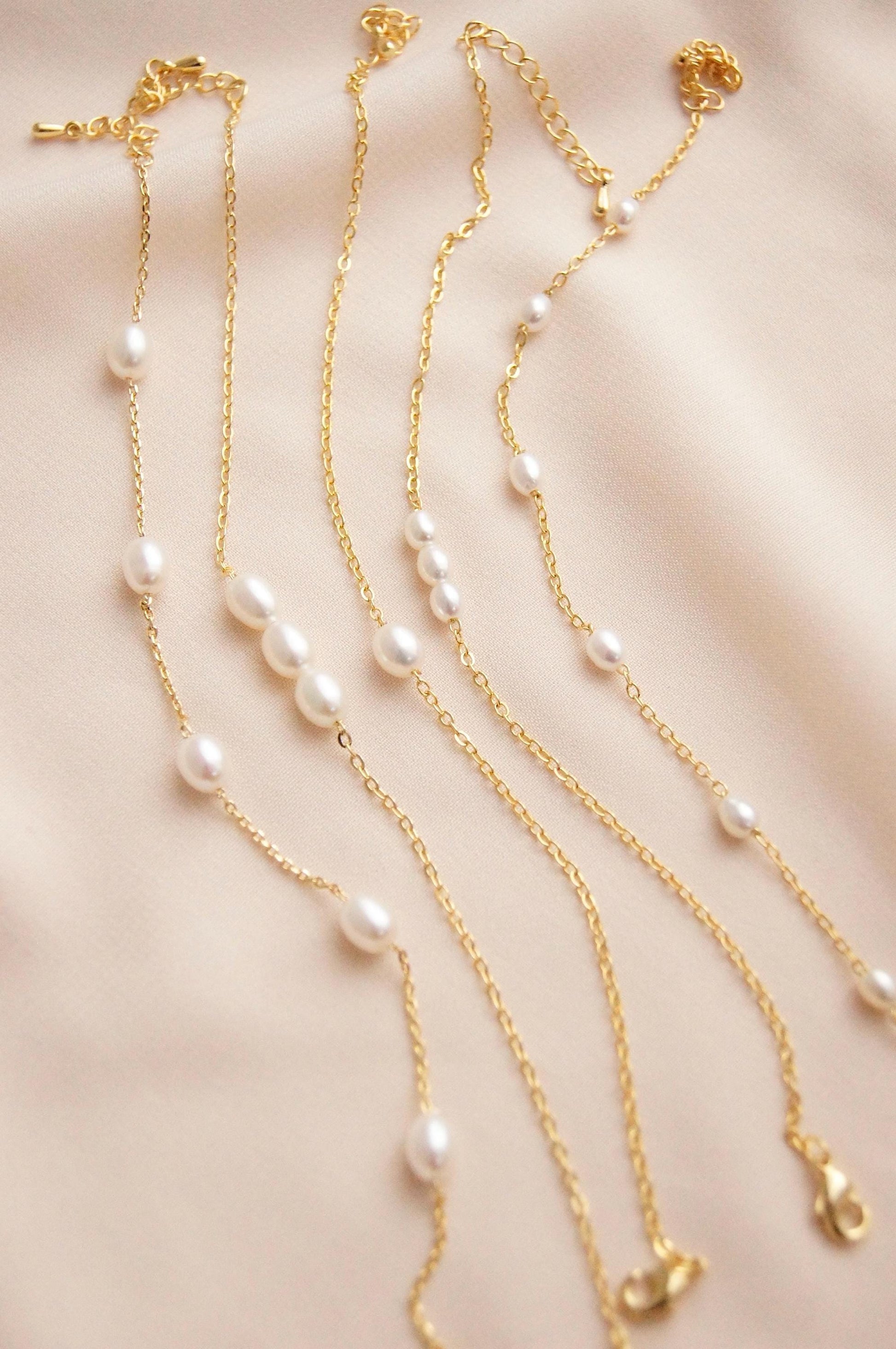 Zierliche Braut Armband mit Süßwasserperlen