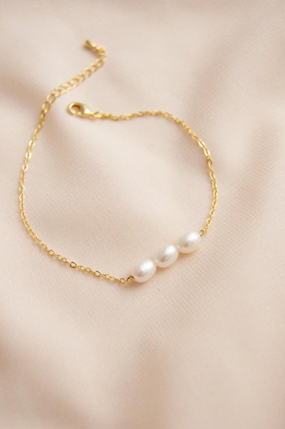 Braut Armband mit Süßwasserperlen