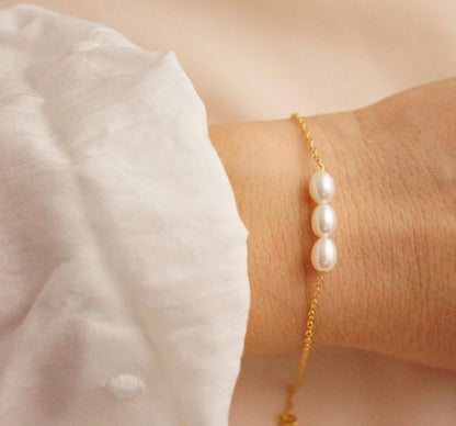 Braut Armband mit Süßwasserperlen