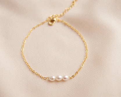Braut Armband mit Süßwasserperlen