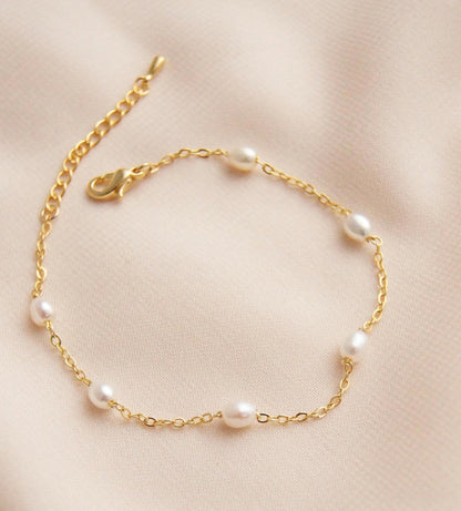 Braut Armband mit Süßwasserperlen