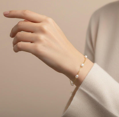 Braut Armband mit Süßwasserperlen