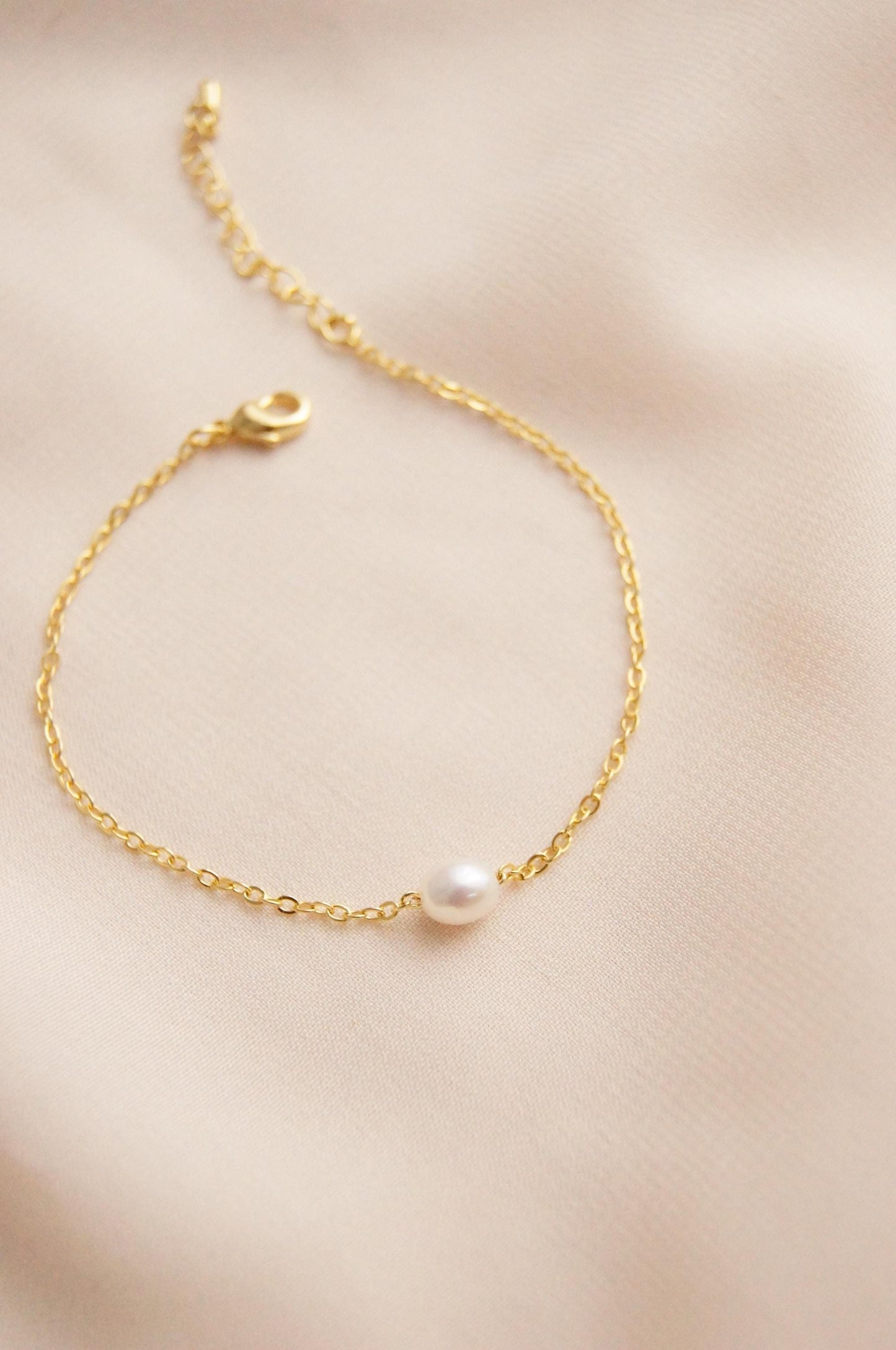 Zierliche Braut Armband mit Süßwasserperlen