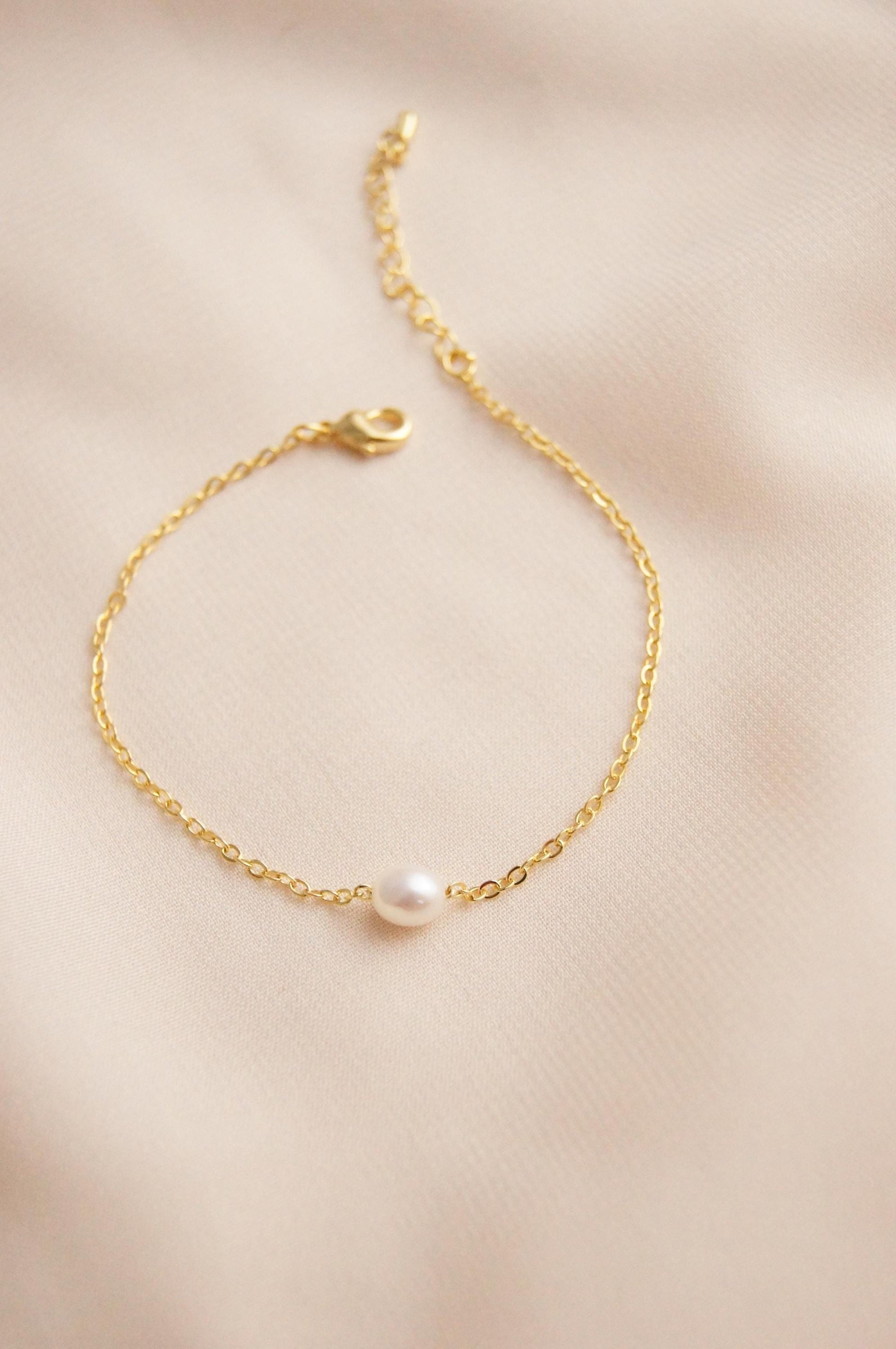 Zierliche Braut Armband mit Süßwasserperlen