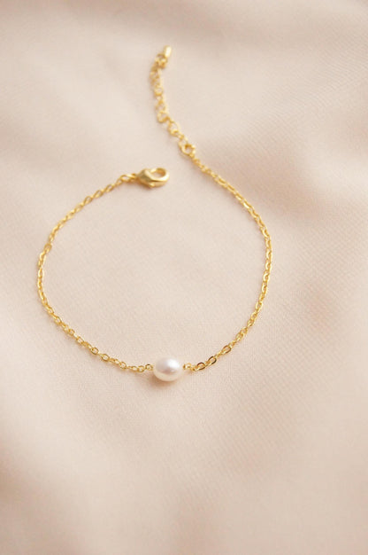 Zierliche Braut Armband mit Süßwasserperlen